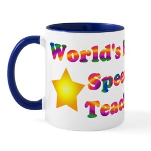 CafePress World's Best Speech Teacher Mug Ceramic Coffee Mug, Tea Cup 11 oz