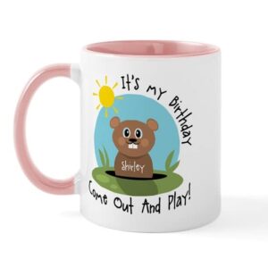 cafepress shirley birthday (groundhog) mug ceramic coffee mug, tea cup 11 oz