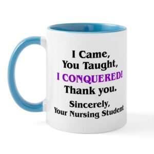 cafepress i conquered! instructor mug ceramic coffee mug, tea cup 11 oz