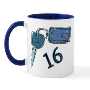 cafepress 16th birthday keys mug ceramic coffee mug, tea cup 11 oz