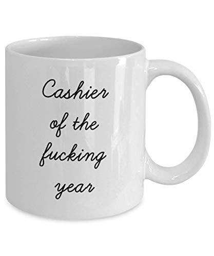 Best Cashier Mug Funny Appreciation Mug for Coworkers Gag Swearing Mug for Adults Novelty Tea Cup