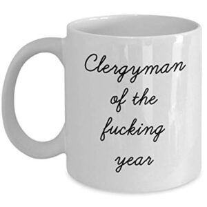 Best Clergyman Mug Funny Appreciation Mug for Coworkers Gag Swearing Mug for Adults Novelty Tea Cup