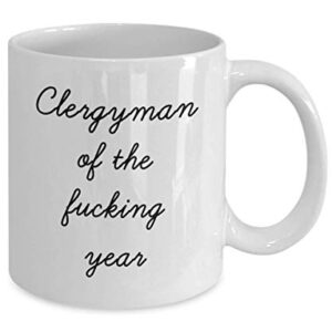 Best Clergyman Mug Funny Appreciation Mug for Coworkers Gag Swearing Mug for Adults Novelty Tea Cup