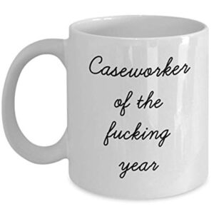 Best Caseworker Mug Funny Appreciation Mug for Coworkers Gag Swearing Mug for Adults Novelty Tea Cup