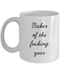 best baker mug funny appreciation mug for coworkers gag swearing mug for adults novelty tea cup