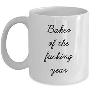 Best Baker Mug Funny Appreciation Mug for Coworkers Gag Swearing Mug for Adults Novelty Tea Cup