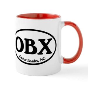 cafepress obx outer banks, nc oval mug ceramic coffee mug, tea cup 11 oz