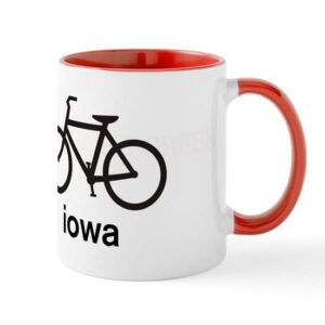 cafepress bike iowa mug ceramic coffee mug, tea cup 11 oz