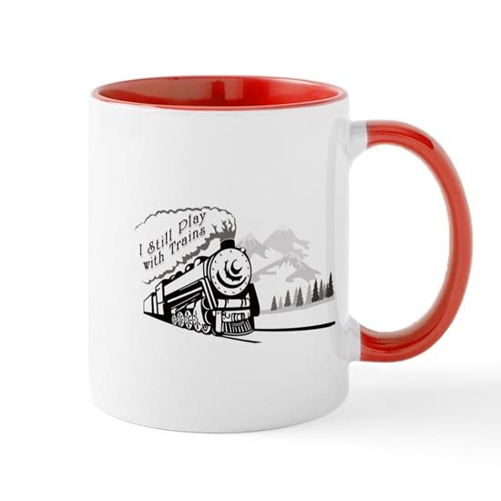 CafePress Still Play With Trains Mug Ceramic Coffee Mug, Tea Cup 11 oz