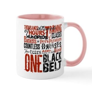 cafepress one black belt mug ceramic coffee mug, tea cup 11 oz