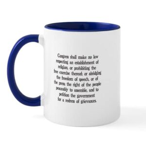 cafepress first amendment mug ceramic coffee mug, tea cup 11 oz