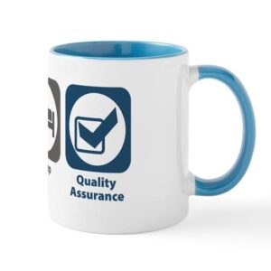 cafepress eat sleep quality assurance mug ceramic coffee mug, tea cup 11 oz