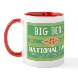 cafepress big bend national park (retro) mug ceramic coffee mug, tea cup 11 oz