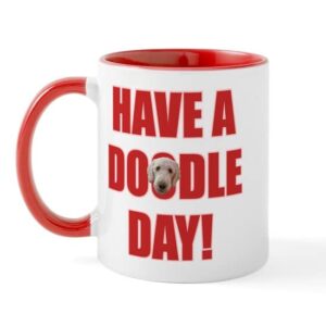 cafepress doodle day goldendoodle mug ceramic coffee mug, tea cup 11 oz
