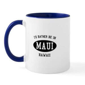 cafepress i’d rather be in maui, hawaii mug ceramic coffee mug, tea cup 11 oz