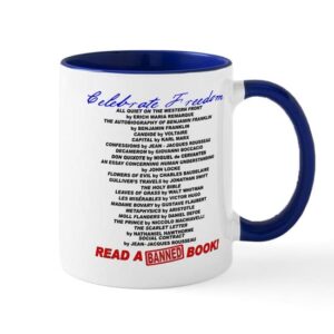 cafepress read a banned book! mug ceramic coffee mug, tea cup 11 oz