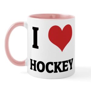 cafepress i love hockey mug ceramic coffee mug, tea cup 11 oz