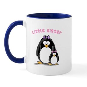 cafepress little sister penguin mug ceramic coffee mug, tea cup 11 oz