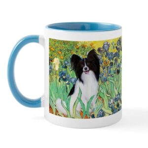 cafepress irises & papillon mug ceramic coffee mug, tea cup 11 oz