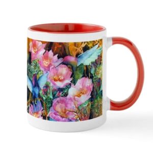cafepress hummingbirds and cactus mug ceramic coffee mug, tea cup 11 oz