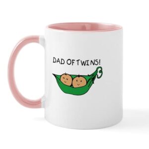 cafepress dad of twins pod mug ceramic coffee mug, tea cup 11 oz