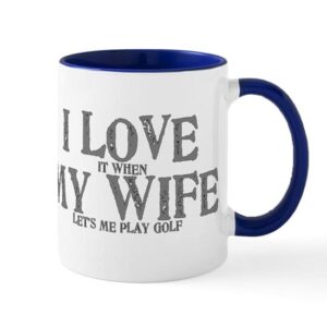 cafepress i love my wife golf funny mug ceramic coffee mug, tea cup 11 oz