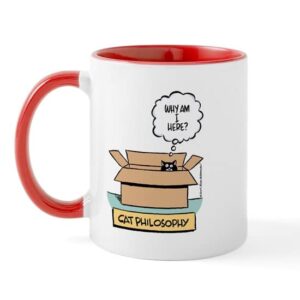 cafepress cat philosophy mug ceramic coffee mug, tea cup 11 oz
