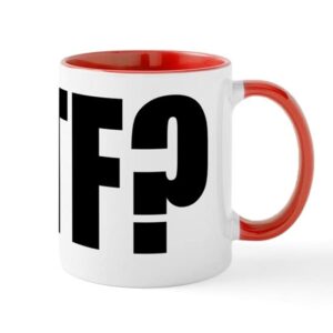 cafepress wtf? mug ceramic coffee mug, tea cup 11 oz