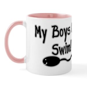cafepress my boys can swim! mug ceramic coffee mug, tea cup 11 oz