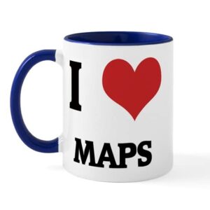 cafepress i love maps mug ceramic coffee mug, tea cup 11 oz