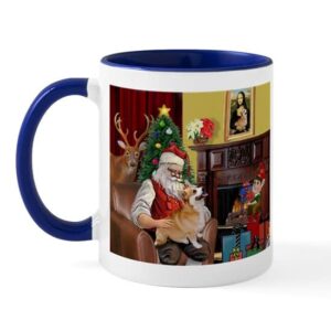 cafepress santa’s welsh corgi (7b) mug ceramic coffee mug, tea cup 11 oz