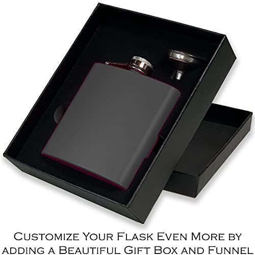 6oz Stainless Steel Flask, Cobra Snake, Personalized Engraving Included (Black)