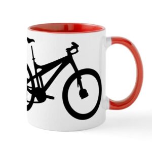cafepress black mountain bike bicycle mug ceramic coffee mug, tea cup 11 oz
