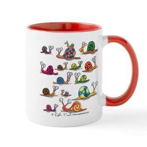 cafepress snails abound! mug by sophie turrel ceramic coffee mug, tea cup 11 oz