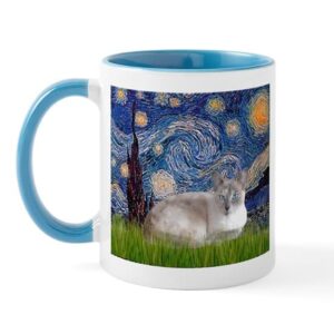 cafepress starry / lilac pt siamese cat mug ceramic coffee mug, tea cup 11 oz