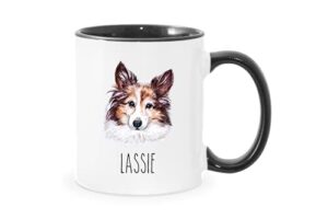 sheltie personalized coffee mug gifts for mom dad dog lovers – custom 15oz or 11oz – dishwasher microwave safe (sheltie)
