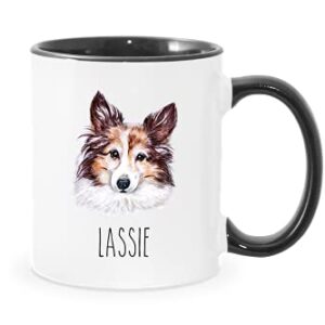 Sheltie Personalized Coffee Mug Gifts for Mom Dad Dog Lovers - Custom 15oz or 11oz - Dishwasher Microwave Safe (Sheltie)