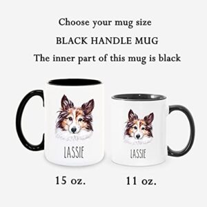 Sheltie Personalized Coffee Mug Gifts for Mom Dad Dog Lovers - Custom 15oz or 11oz - Dishwasher Microwave Safe (Sheltie)