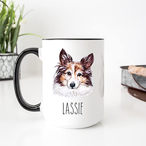 Sheltie Personalized Coffee Mug Gifts for Mom Dad Dog Lovers - Custom 15oz or 11oz - Dishwasher Microwave Safe (Sheltie)