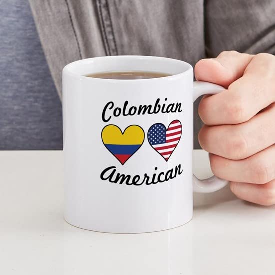 CafePress Colombian American Flag Hearts Mugs Ceramic Coffee Mug, Tea Cup 11 oz