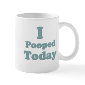 cafepress i pooped today 2 mug ceramic coffee mug, tea cup 11 oz