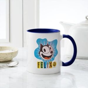 CafePress Felix Blue Swirl Laughing Mug Ceramic Coffee Mug, Tea Cup 11 oz