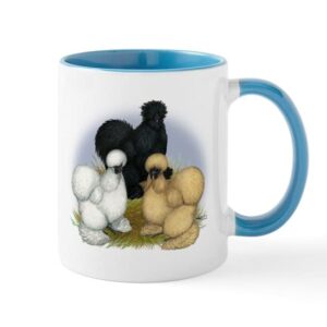 cafepress silkie chicken trio mug ceramic coffee mug, tea cup 11 oz
