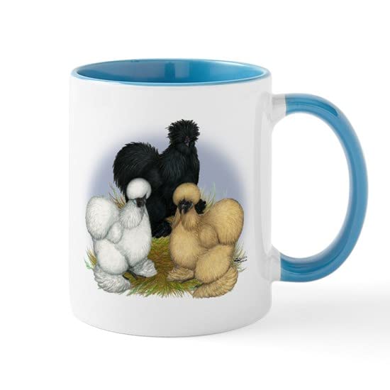 CafePress Silkie Chicken Trio Mug Ceramic Coffee Mug, Tea Cup 11 oz