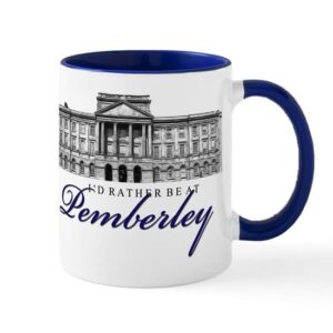 cafepress id rather be at pemberley mugs ceramic coffee mug, tea cup 11 oz