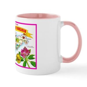 cafepress west virginia map greetings mug ceramic coffee mug, tea cup 11 oz
