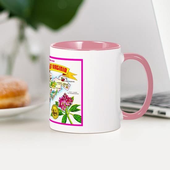 CafePress West Virginia Map Greetings Mug Ceramic Coffee Mug, Tea Cup 11 oz