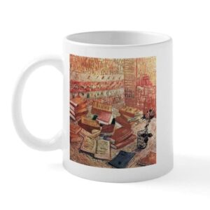 cafepress van gogh french novels and rose mug ceramic coffee mug, tea cup 11 oz