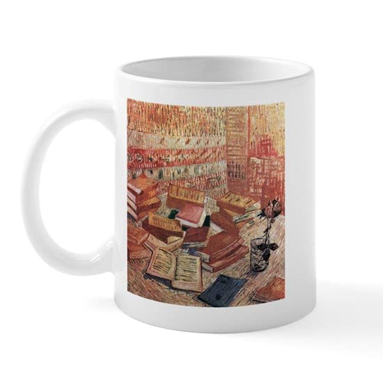 CafePress Van Gogh French Novels And Rose Mug Ceramic Coffee Mug, Tea Cup 11 oz