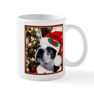 cafepress christmas boston terrier mug ceramic coffee mug, tea cup 11 oz